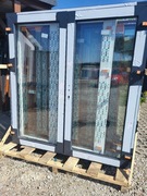 Drzwi dwuskrzydłowe pcv antracyt 2000 x 2100 zewn.