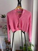 Różowy uroczy kardigan Asos 36 S 61% cotton bawełna