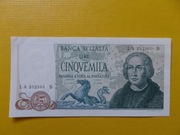 WŁOCHY 5000 Lirów Krzysztof Kolumb 1971 P102a UNC-