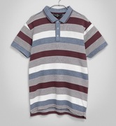 Letnia wakacyjna polówka bluzka z krótkim rękawem w paski Pierre Cardin 