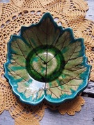 Ceramiczna miska liść, rękodzieło 