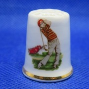 Naparstek Kolekcjonerski Porcelanowy Golfista 