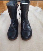 Camel active czarne botki kozaki zimowe ze skóry naturalnej skóra 41