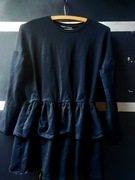 Sukienka rozkloszowana S Czarna rękaw 3/4