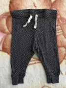 Szare bawełniane legginsy w kropki grochy groszki H&M 68 jak nowe