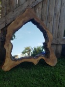 Lustro z  plastra drewna wiąz