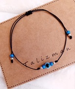 Oko proroka bransoletka czarna talizman makrama damska