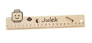 Linijka drewniana, motyw LEGO, prezent, dzień chłopaka, 