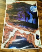 Fototapeta - Naklejka na ścianę - Dziura z widokiem na wielbłądy