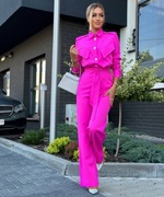 Kombinezon MARINA złote guziki, wiosna, jesień - różowy