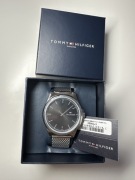 Tommy Hilfiger srebrno czarny zegarek męski oryginalny w pudełku