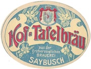 Przedwojenna etykieta na piwo HOF-TAFELBRAU, browar ŻYWIEC