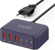 Ładowarka USB C, 100 W, 6 portów, adapter USB C