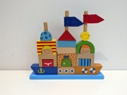 Small Foot drewniana zabawka edukacyjna klocki konstrukcyjne statek 