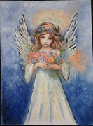 Aniol obraz na plotnie ... Rekodzielo ... 40x30x2 cm