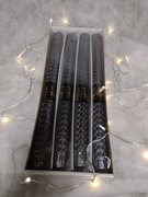 Ozdobne cztery parafinowe świece stołowe grafitowe