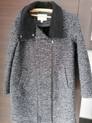Płaszczyk z bukli czarno-szary melanż 