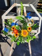 Wianek na drzwi, Wianek Kwiaty letnie, Słoneczniki, Pomysł na prezent