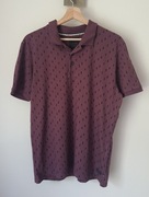 elegancka koszulka polo dla chłopca L/40 fioletowa śliwkowa kołnierzyk