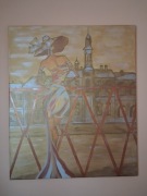 Psotnica obraz 100x120 cm farby akrylowe