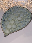 Talerz ceramiczny | liść | handmade 