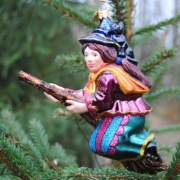 Baba Jaga - bombka szklana choinkowa handmade 