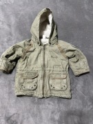 Kurtka zimowa parka na kożuszku H&M 68-74cm 6-9msc khaki #1737