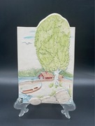 297. Jie Gantofta ozdobna tabliczka vintage, kafel, Szwecja