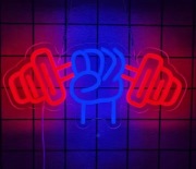 NEON  SIŁOWNIA SZTANGA SZYLD FITNESS GYM LAMPKA NOENOWA LED USB BICEPS 