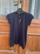 Massimo Dutti nowa granatowa koszulka tshirt dopasowana bawełna