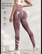 Wysokiej jakości bezszwowe sportowe legginsy różowe z wysokim stanem