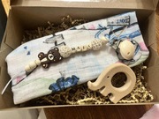 Zawieszka do smoczka personalizowana zestaw prezentowy