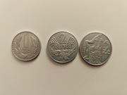 1 złoty 1957r 2 złote 1959r 5 złotych 1958