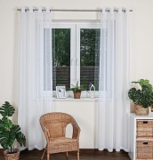 Firany gotowe do salonu na przelotkach szer.140x230, długa firana z etaminy