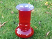 Wazon szklany Pijaczewska, duszek . czerwony prl 