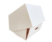PUDEŁKO NA TORT BENTO BEZĘ CIASTO BIAŁE 15x15x10 cm 12 sztuk
