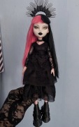 monster high lalka draculaura g3 goth ooak custom repaint