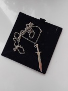 Naszyjniki z Zawieszką w kształcie noża  Srebny 