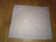 Chusteczka bawełniana do nosa damska naszywka 28 x 26cm PRL niebieska