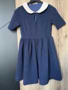 Granatowa sukienka z kołnierzykiem Zara 36/S