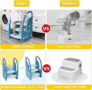 Onasti 3 poziomy Taboret dziecięcy z regulacją wysokości z uchwytami 