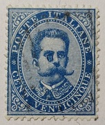 Znaczek pocztowy Włochy - Error - rozlana farba, defekt