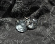 Cinis - piękne kolczyki 25mm na biglu, artystyczne malowane akwarelami