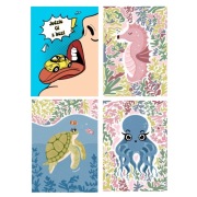 Pocztówka - RÓŻNE WZORY / "Jedzie Ci z buzi"/konik/żółw/ośmiornica