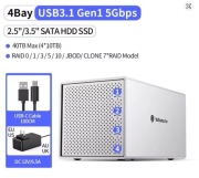 Obudowa Yottamaster 4 Bay Aluminiowa USB 3.0, SATA 3.0 max 40 TB, bez RAID