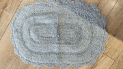 Dywan dywany wykończone szydełkiem owal szary 50x70 bawełna