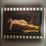 Bardzo duży obraz olejny - akt kobiecy 