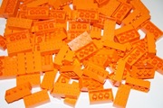 Lego 100 szt pomarańczowe - orange 2x4 3001 oryginalne,stan idealny.