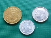 BELGIA - Zestaw 3 monet starej Belgii 1870 1922 1923 2 10 25 Centimes Y2