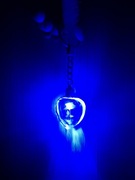 Świecący kryształowy  brelok breloczek serce z różą prezent rose